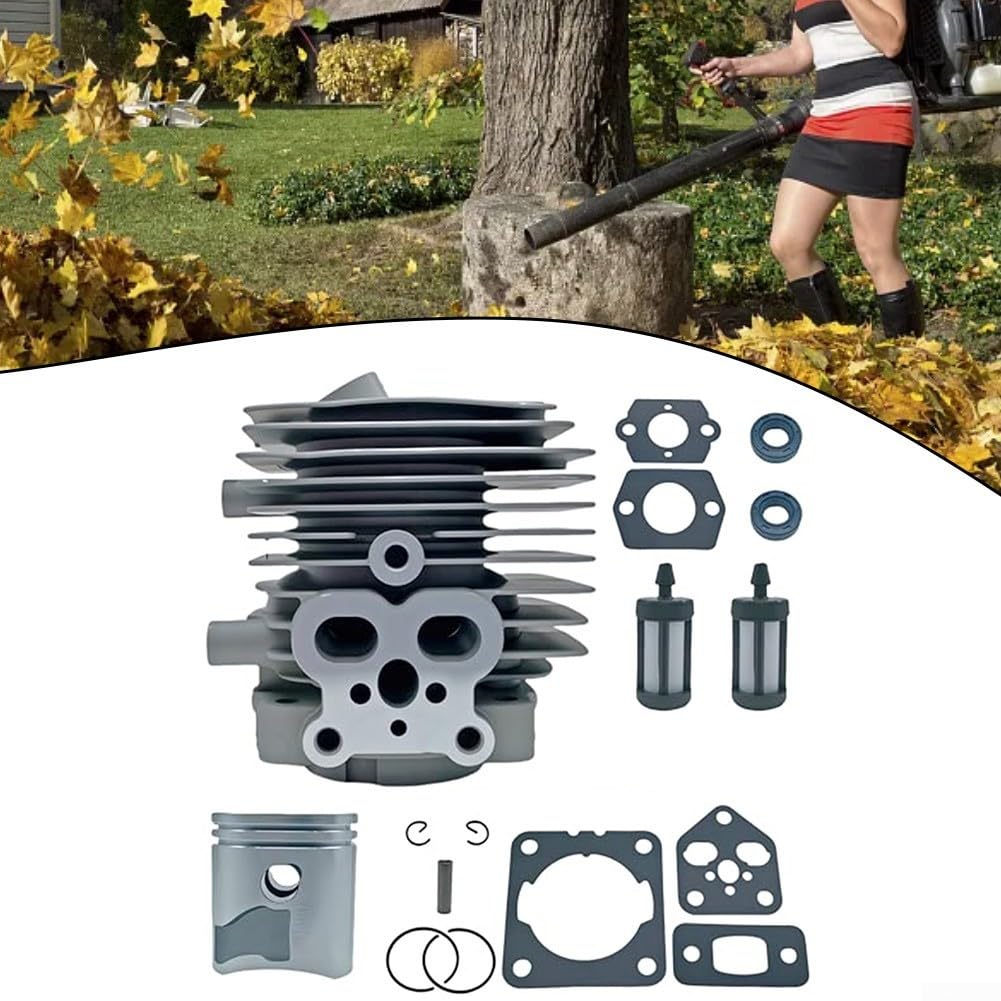Kit cilindro per soffiatori a foglia BG86 BG86C SR200 4241 020 1203 con guarnizione completa ricostruzione, set di scintille e filtro aria per un uso efficiente delle attrezzature esterne
