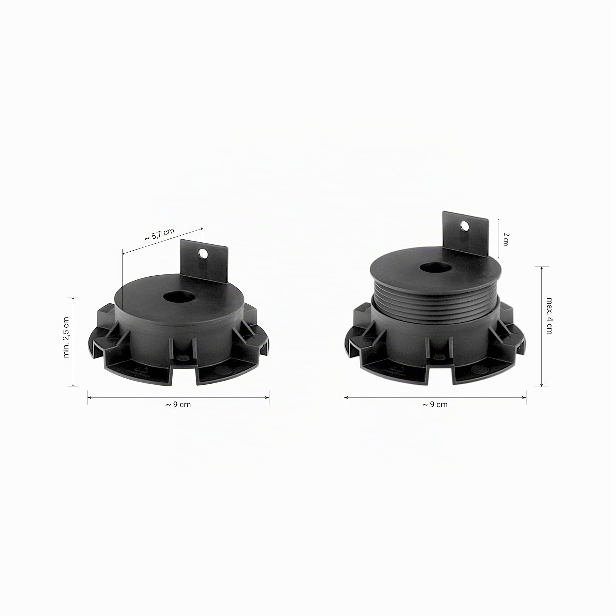 Trevendo Lot de 50 plots terrasse r??glable, Eco S, 25-40 mm