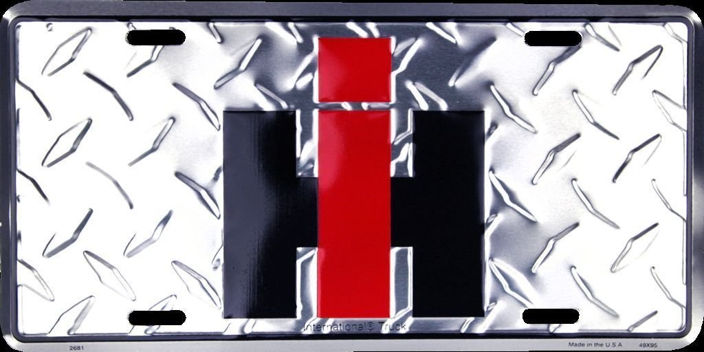 Harvester International Trucks Diamond Aluminum License Plate Tag