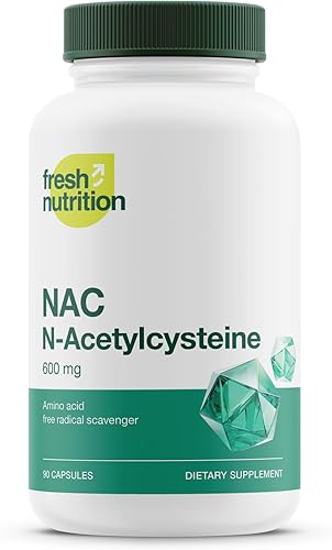 Suplemento NAC - N acetil cisteína - alta dosis de 600 mg - Aminoácidos - Apto para veganos - Polvo puro de NAC - 90 cápsulas