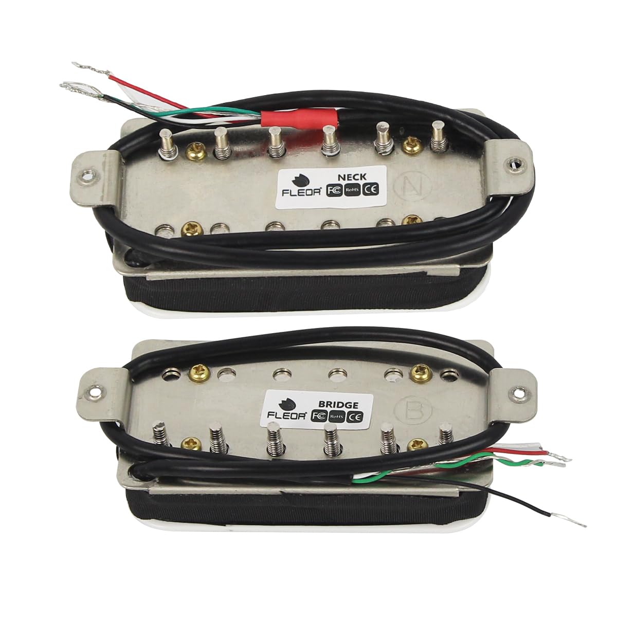 FLEOR Alnico 2 Humbucker Pickup HBA2 gitara elektryczna Humbucker zestaw do odbioru szyi i mostka, biały