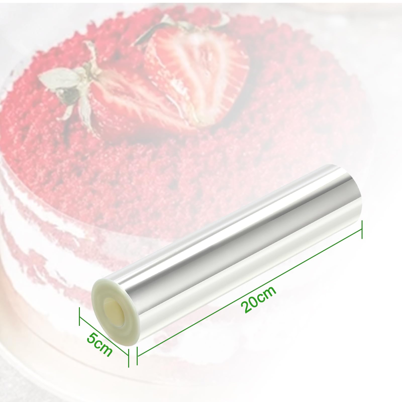 🎂 Rollo Acetato Para Tartas 5x32cm (50uds) - Transparente Y Resistente | Ideal Para Mousse, Chocolate Y Postres | Fácil De Usar Sin Cortes
