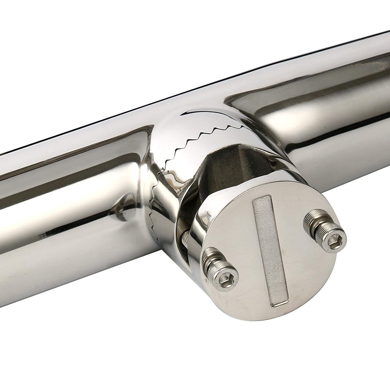 FreeTec Morsetto in Acciaio Inossidabile per Torce su Supporto per Canne da Pesca per Asta Porta rotaie 1-1/4 "a 2"