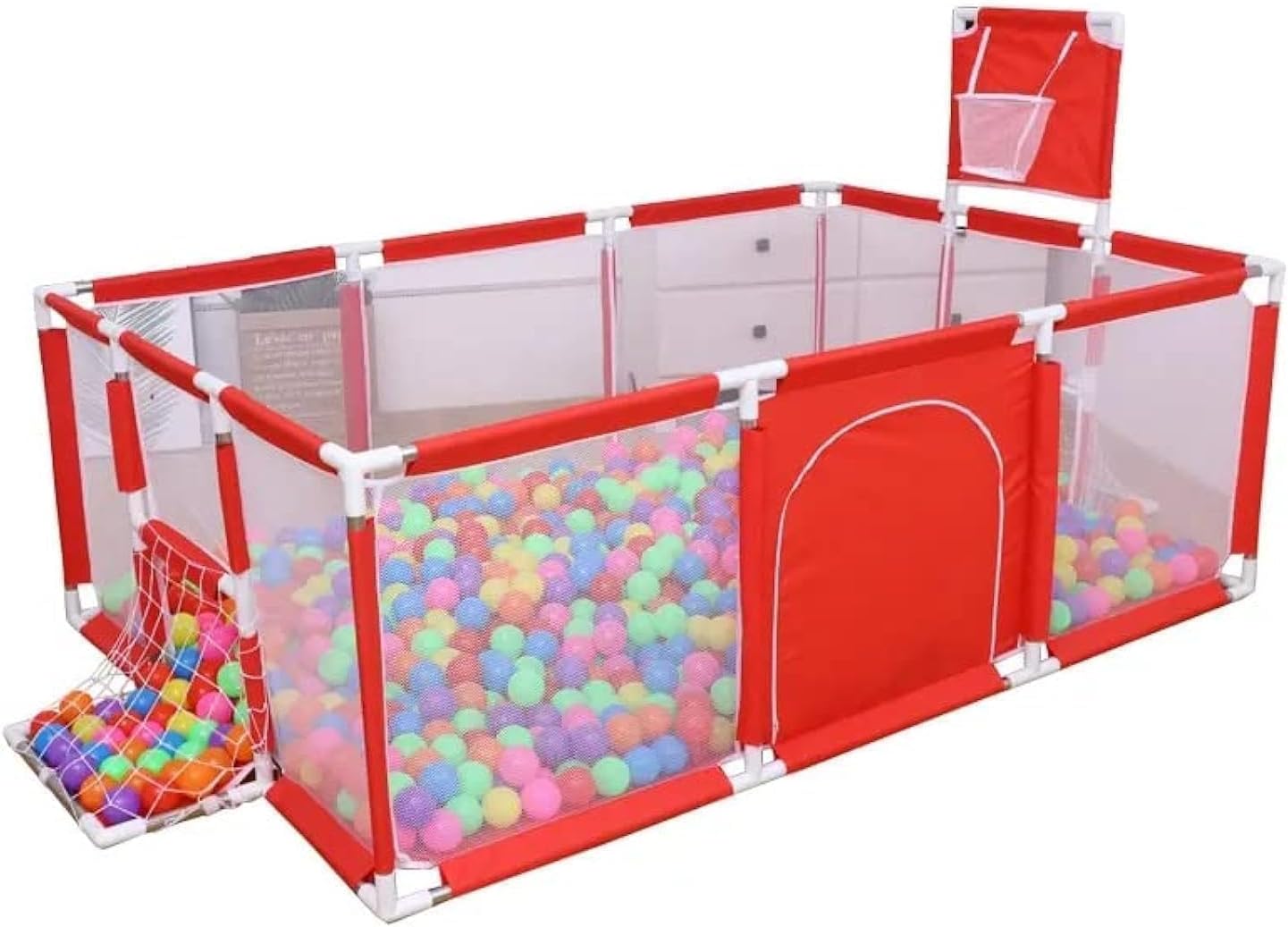 – Neo Classic Baby Playpen, Large Play fence for Baby and Toddlers, Large Play yard, Play pens (206 * 180 * 64cm) (Red)