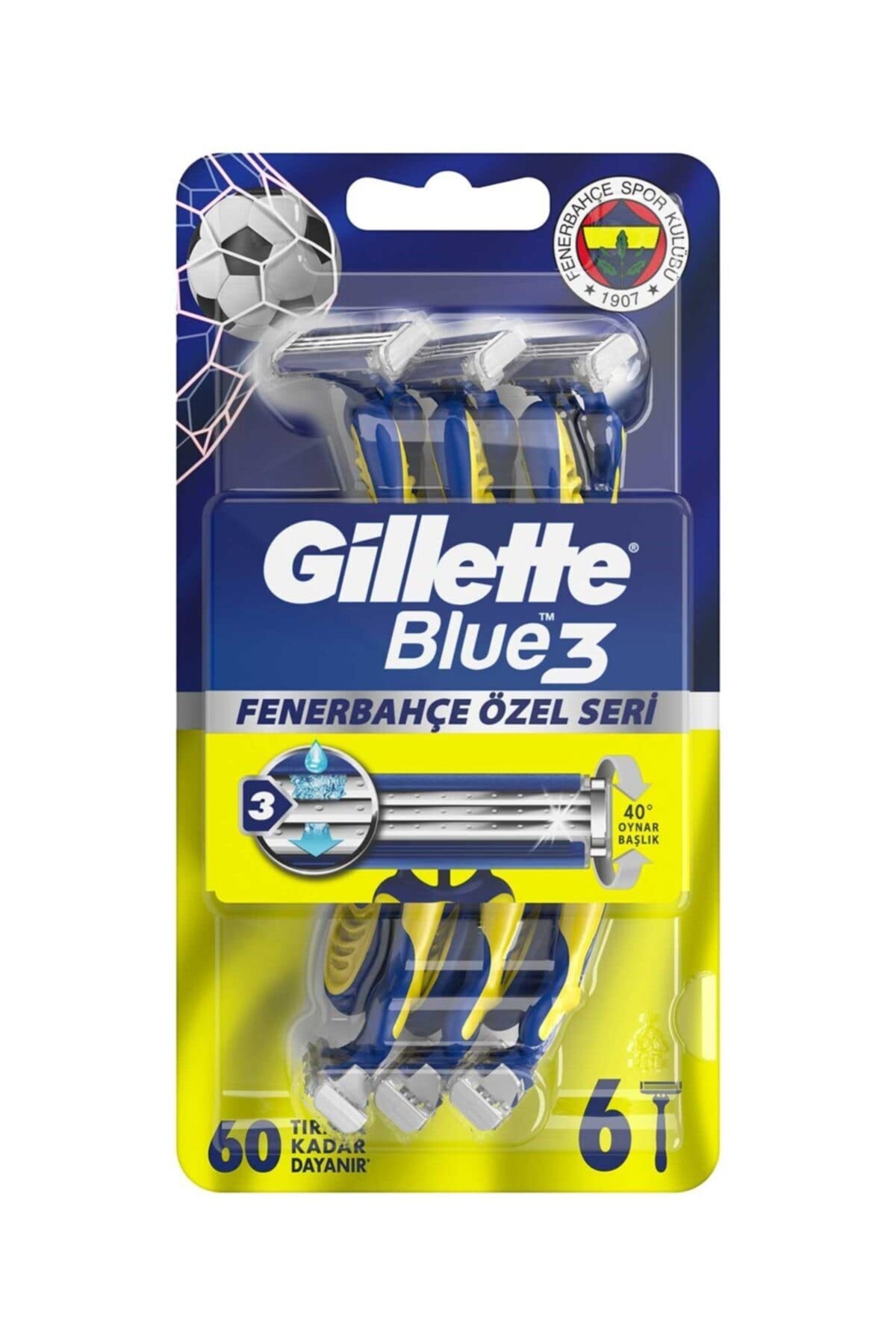 Gillette Blue 3 6'lı Fenerbahçe Taraftar Tıraş Bıçak Seti