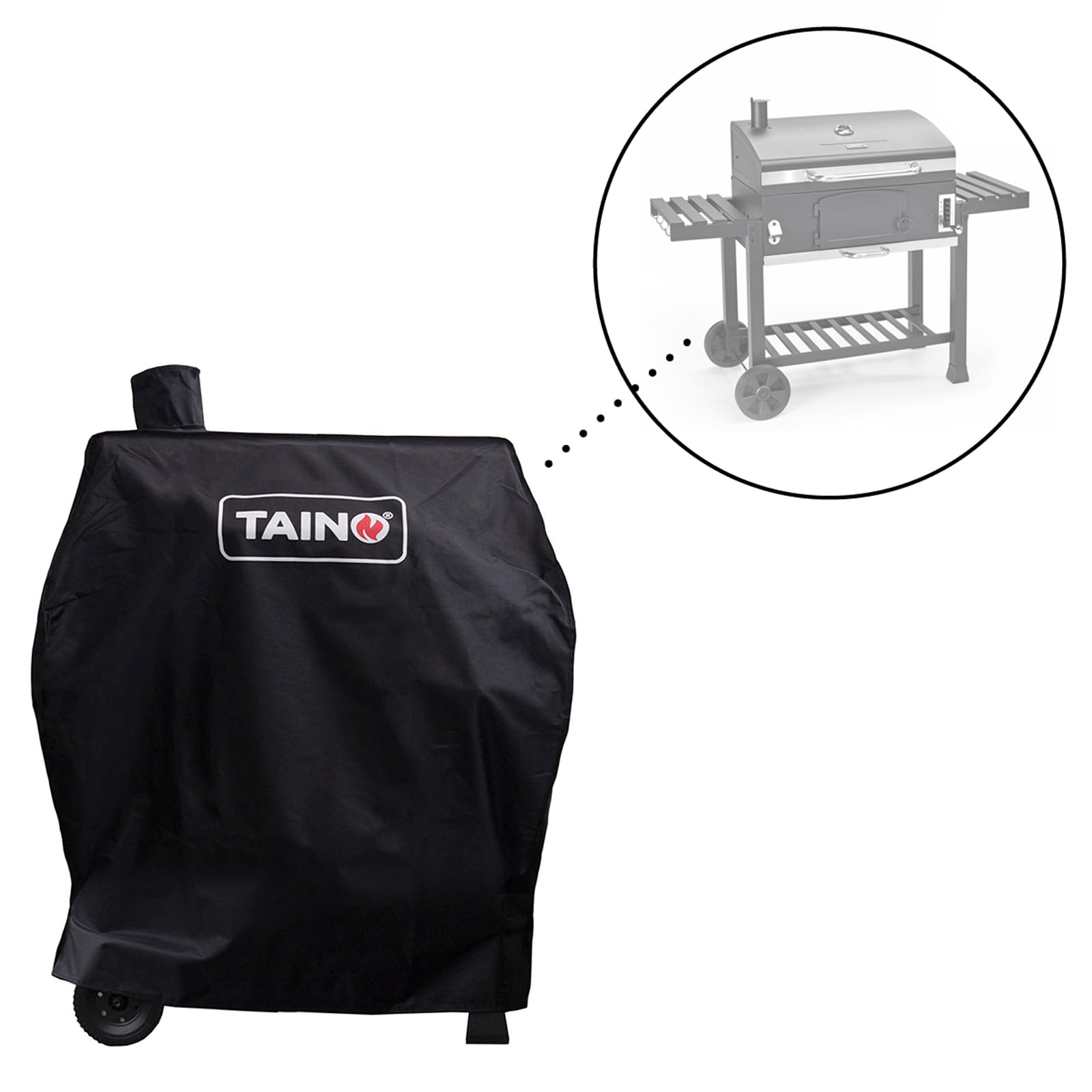 TAINO Hero XXL Abdeckung Haube Regenschutz für Smoker Holzkohlegrill BBQ Oxford Gewebe 102x61x105cm (BxTxH)