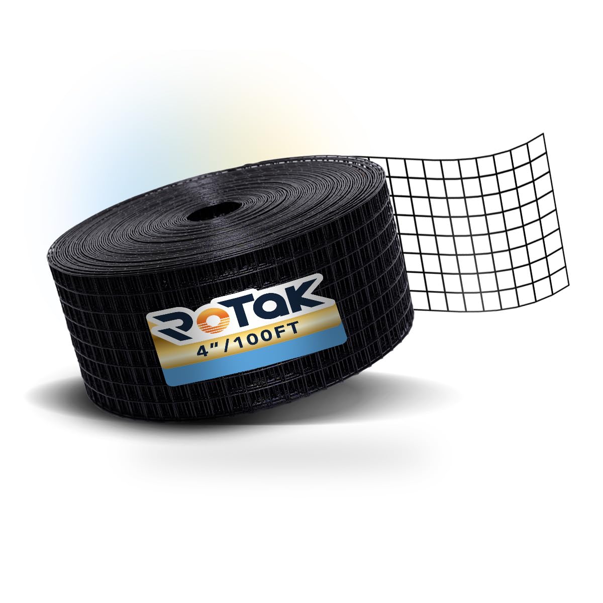 ROTAK Critter Guard - 4in x 100ft Solar Panel Bird Guard - Galvanized Black PVC Coated ½ inch Wire Roll Mesh (4" x 100')
