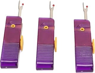 Jeanoko Thread Remover for Sewing, 3 Pcs Seam Rippers 180 Degree Rotation Folding Purple Thread Rippers for Sewing Crafting Thread Removing