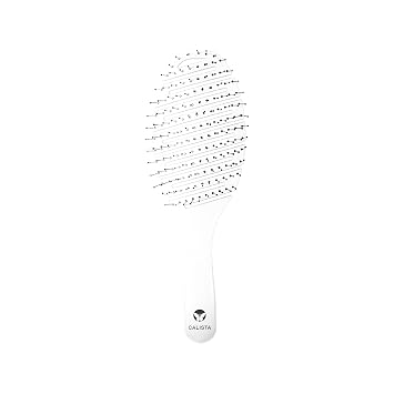 Calista SMOOTHIE Large Hair Brush - Flexible Detangling Brush for Thick & Long Hair, Wet or Dry, Reduces Breakage, Vented, White