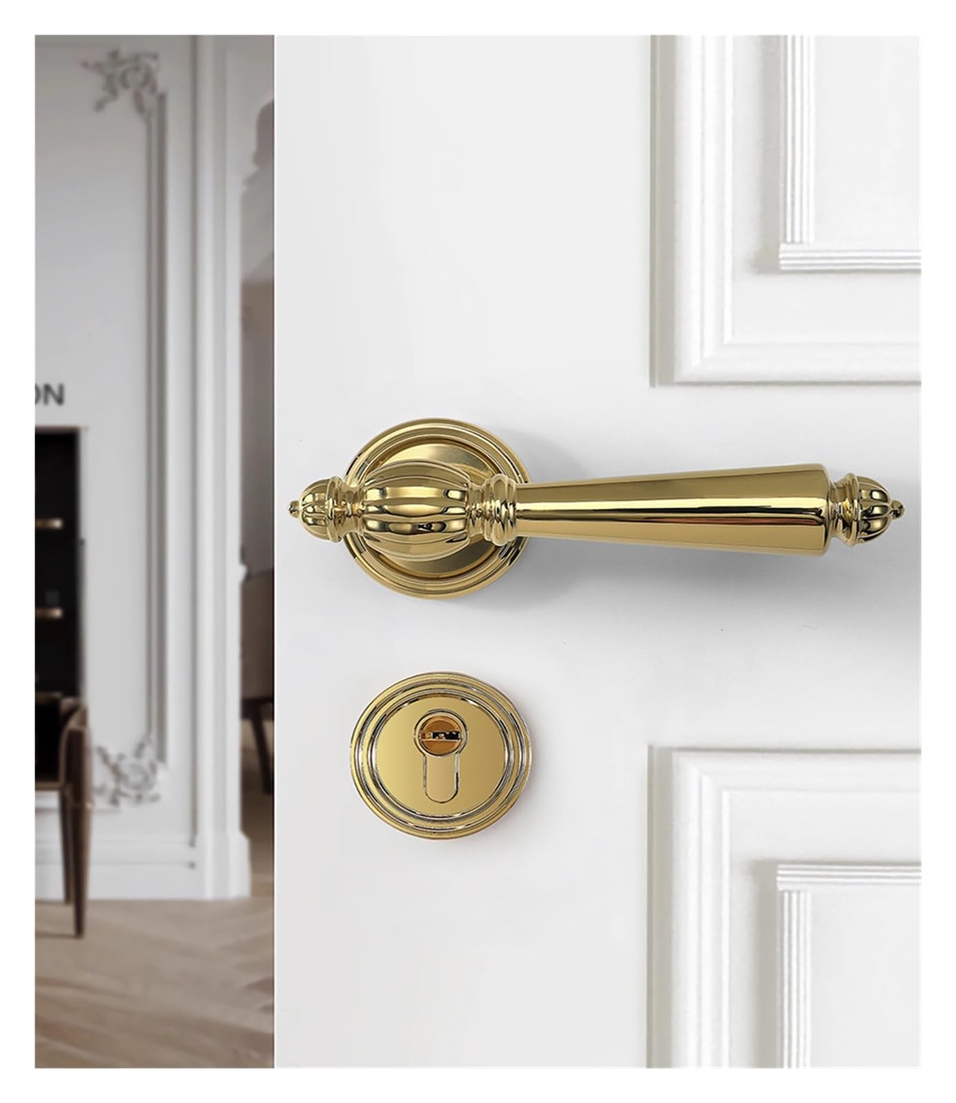 Poignée de porte en bois simple et moderne pour rénovation de chambre