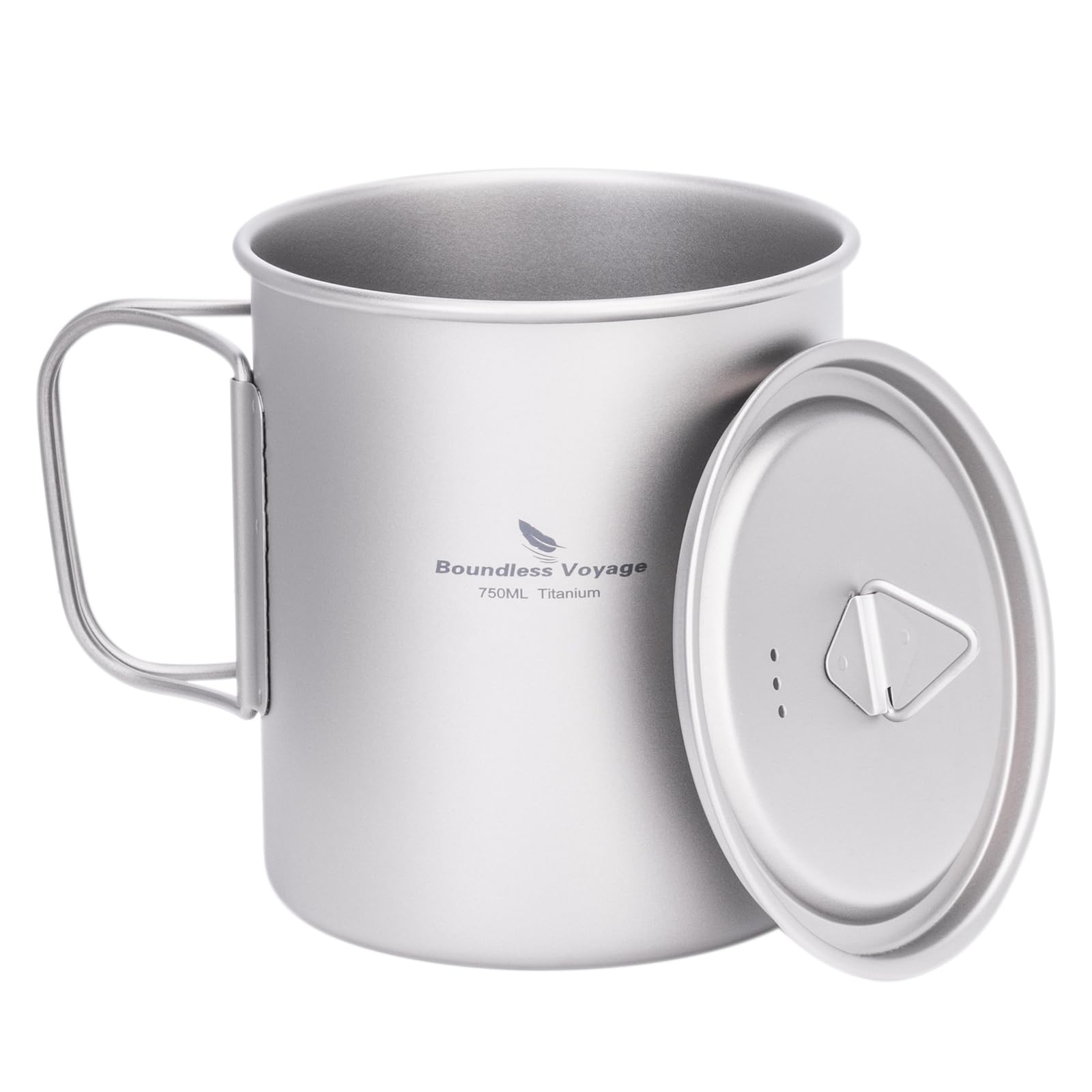 Boundless Voyage Titanium Mug with Lid Outdoor Titanium Lightweight Coffee Cup for Hiking Backpacking Camping (Ti3249D-750ML) — image 1