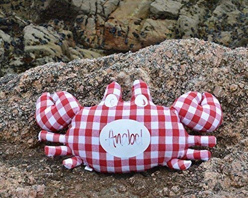 Cojín cangrejo para bebé personalizado.