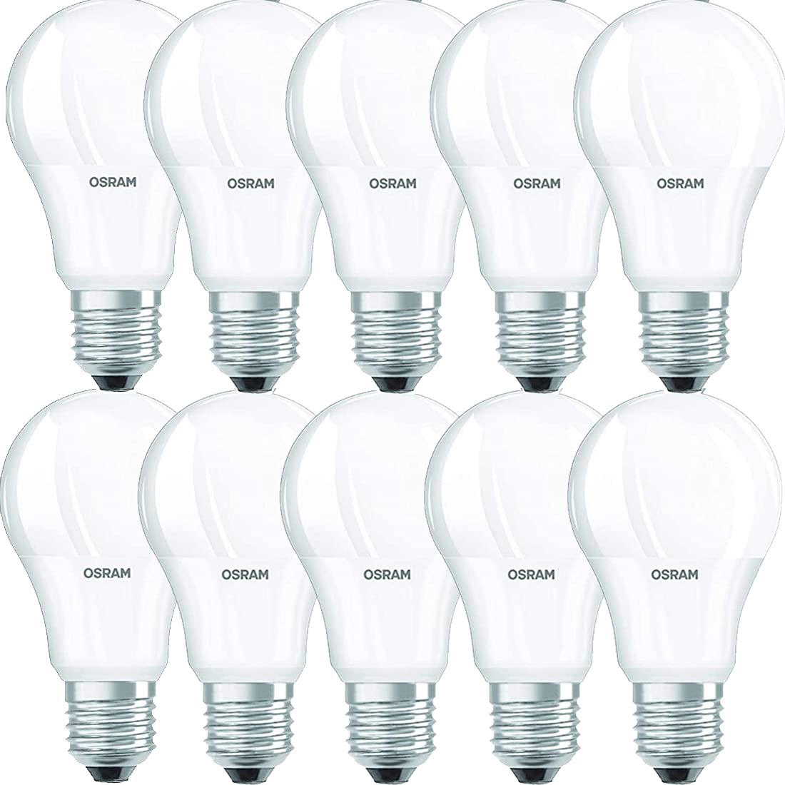 Osram Led Bulb E27 Value Lamp Clas A 8.5 W/6500K Cool White (Combo Pack Of 10)