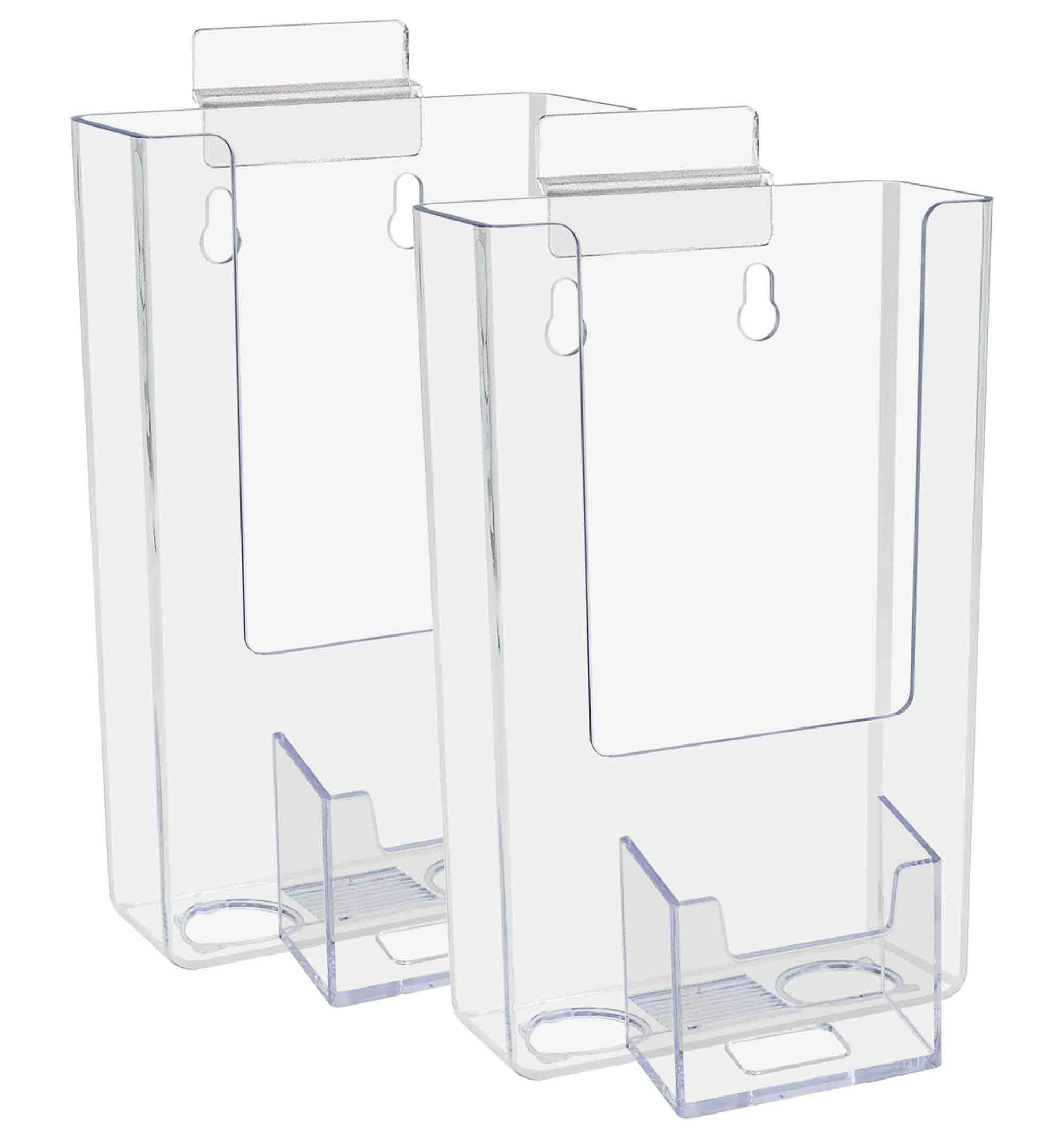 Marketing Holders 2 Pack Slatwall Trifold Bin with Card Slot for 4