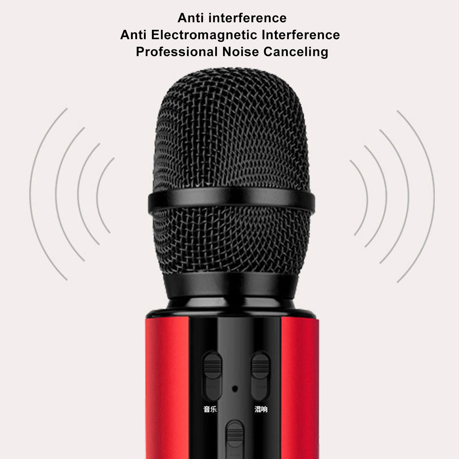 Micrófono Capacitivo inalámbrico Altavoz Dual Micrófono de Karaoke Micrófono Bluetooth portátil Micrófono de Audio para Cantar en casa Todo en uno (se envía con (Día)