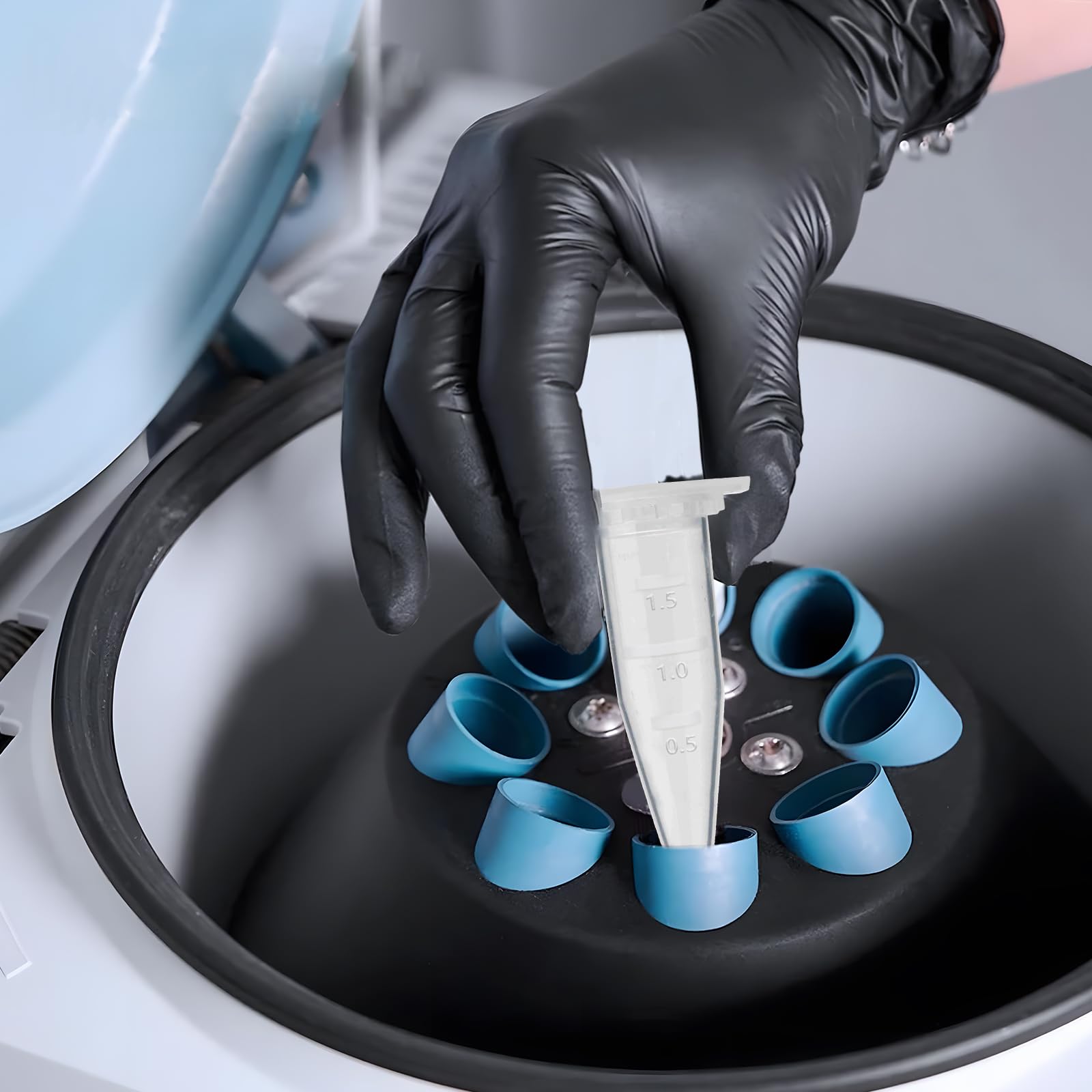 Lot de 500 1.5ml tube à centrifuger, micro centrifugeuse tube, tubes à essai en plastique avec couvercle, micro tubes à essai flacon pour laboratoire d'échantillons de flacons d'essai