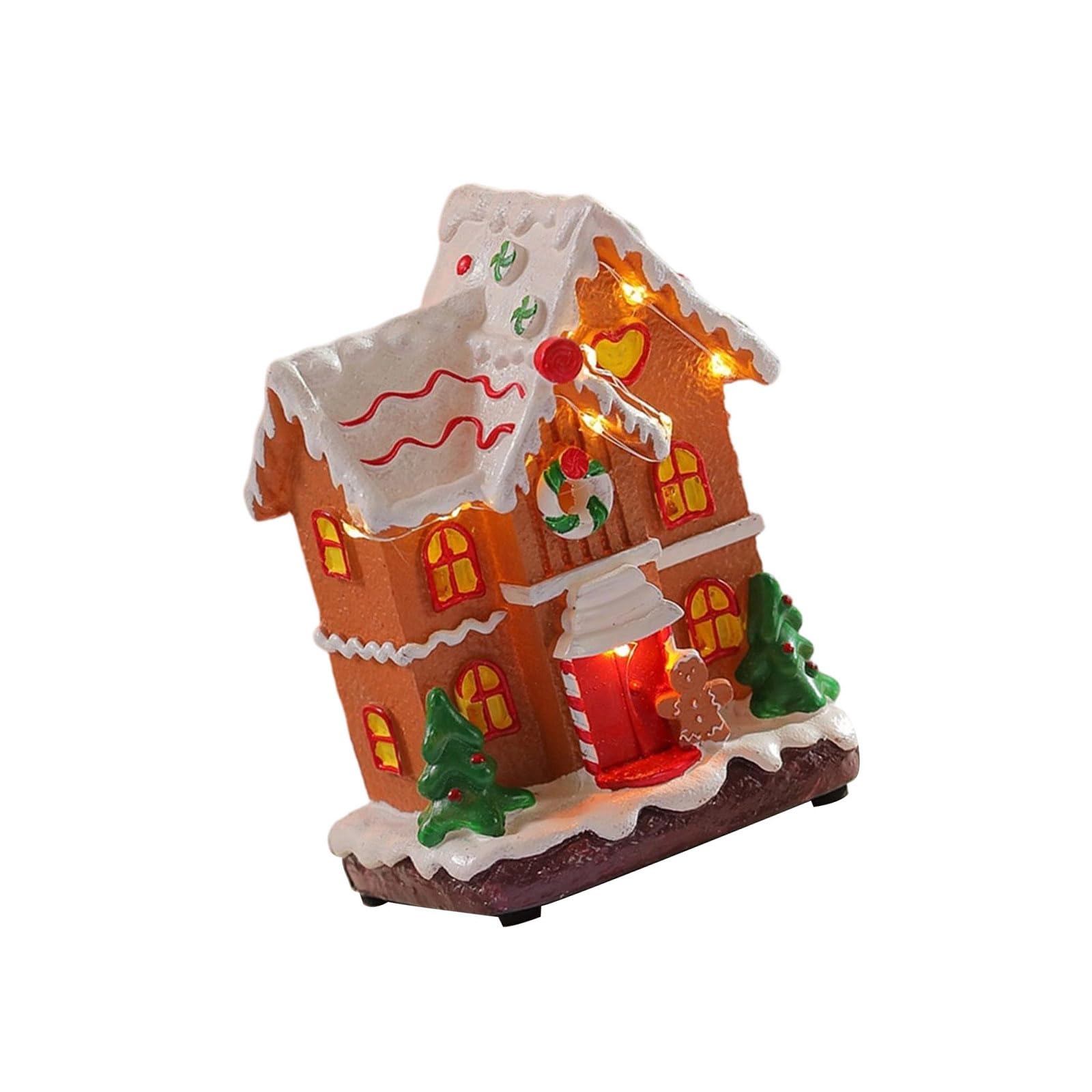 Pangboer B Christmas Lighted Music House Decor, Resin Holiday Village Accent With Warm Glow, Us Or Attery Powered Display Lighted Christmas House Decor Musical Holiday Village Resin Tabletop Mantel Shelf Desk
