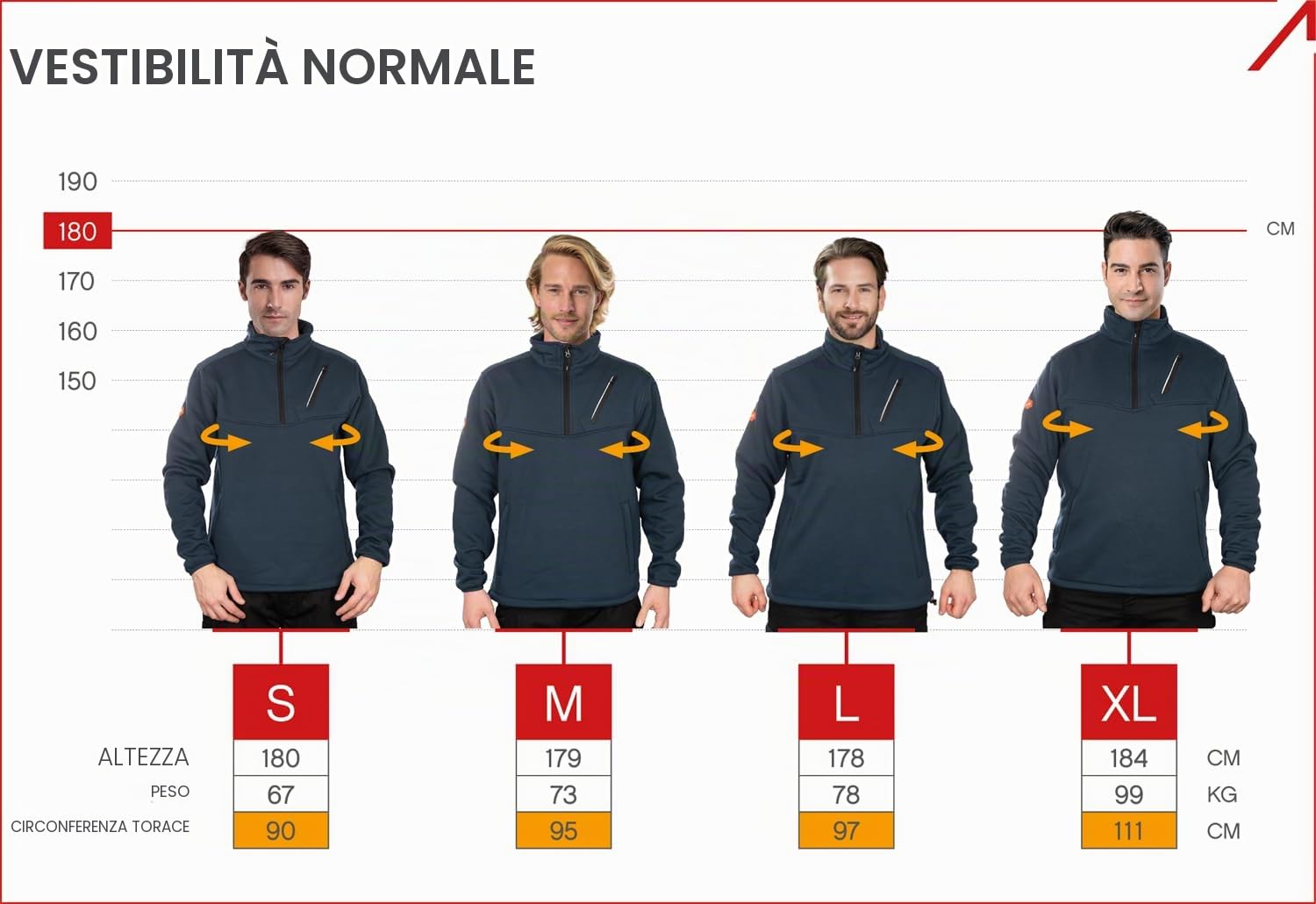 ACE Maglia da lavoro Handyman - robusta giacca in felpa con zip - calda maglia con tre tasche