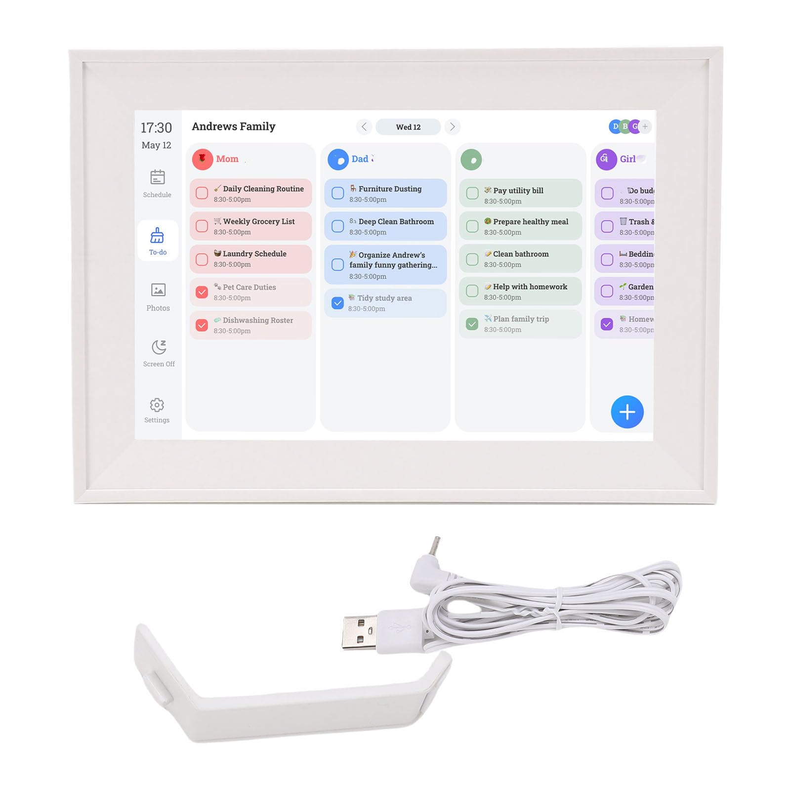 Intelligenter Interaktiver Digitaler Kalender, 10,1-Zoll-LCD-Touchscreen, Aufgabentabelle für Zuhause, Intelligenter Familienplaner für und Eltern