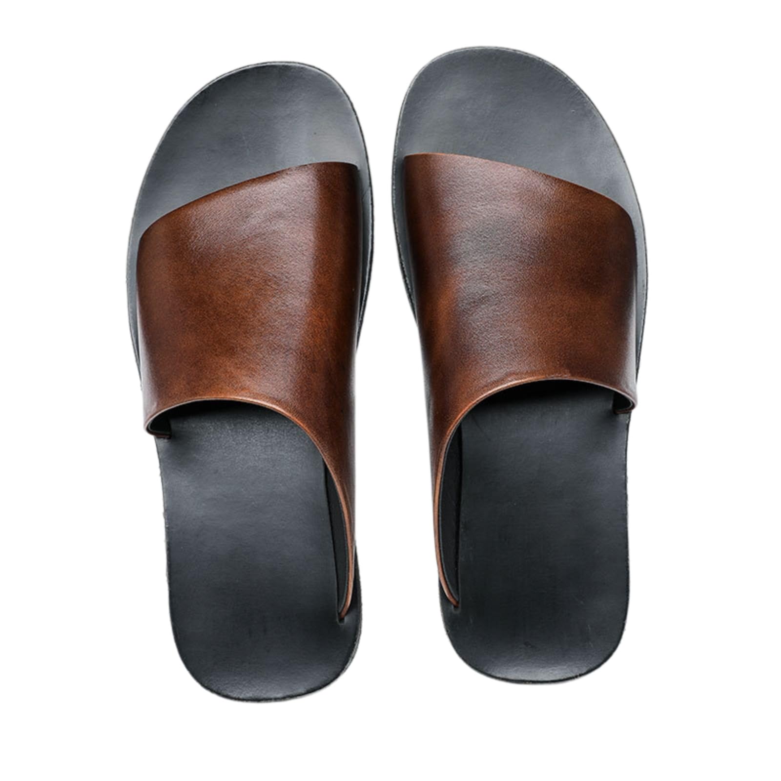 Pantofole Moda Uomini Vintage Mules, Comodo Scivolo in Pelle su con Semplice Stile Casual