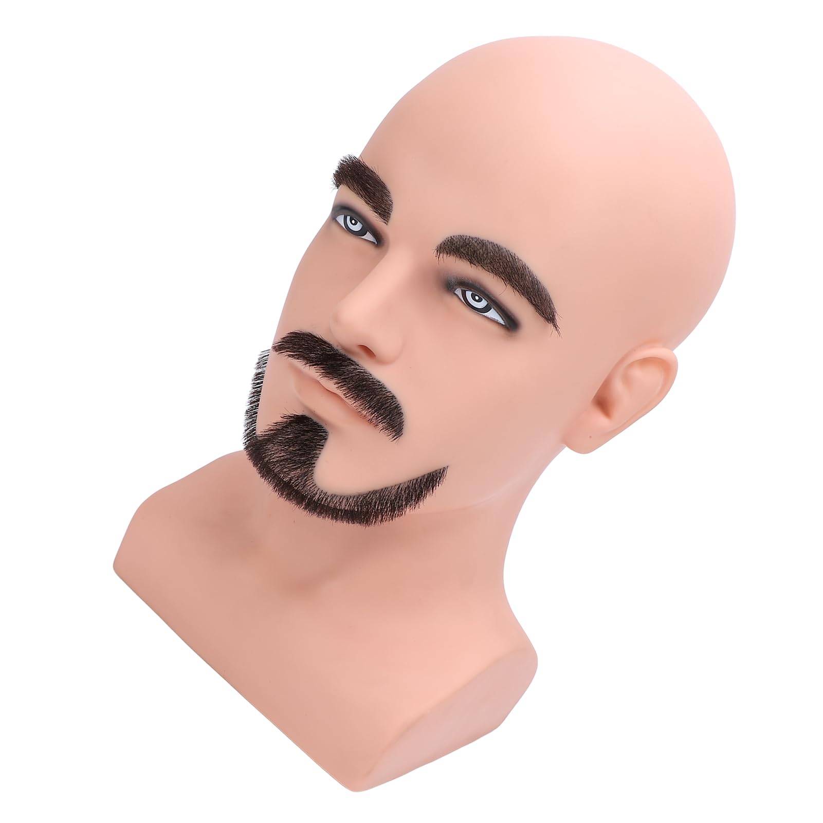 Generic Männlicher Schaufensterpuppenkopf mit Bart für Professionelle Bartpflege und Präsentation, Sicheres und Robustes PVC-Material, 1 Stück