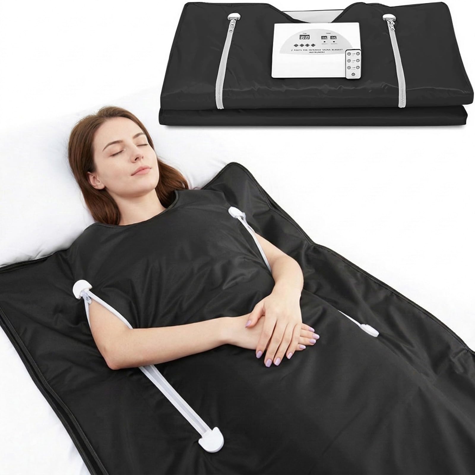 Infrared Sauna Blanket - Portable Sauna Blanket, 20-60 Mins Timer, 113-176℉ Temp Range, for Full-Body Relaxation