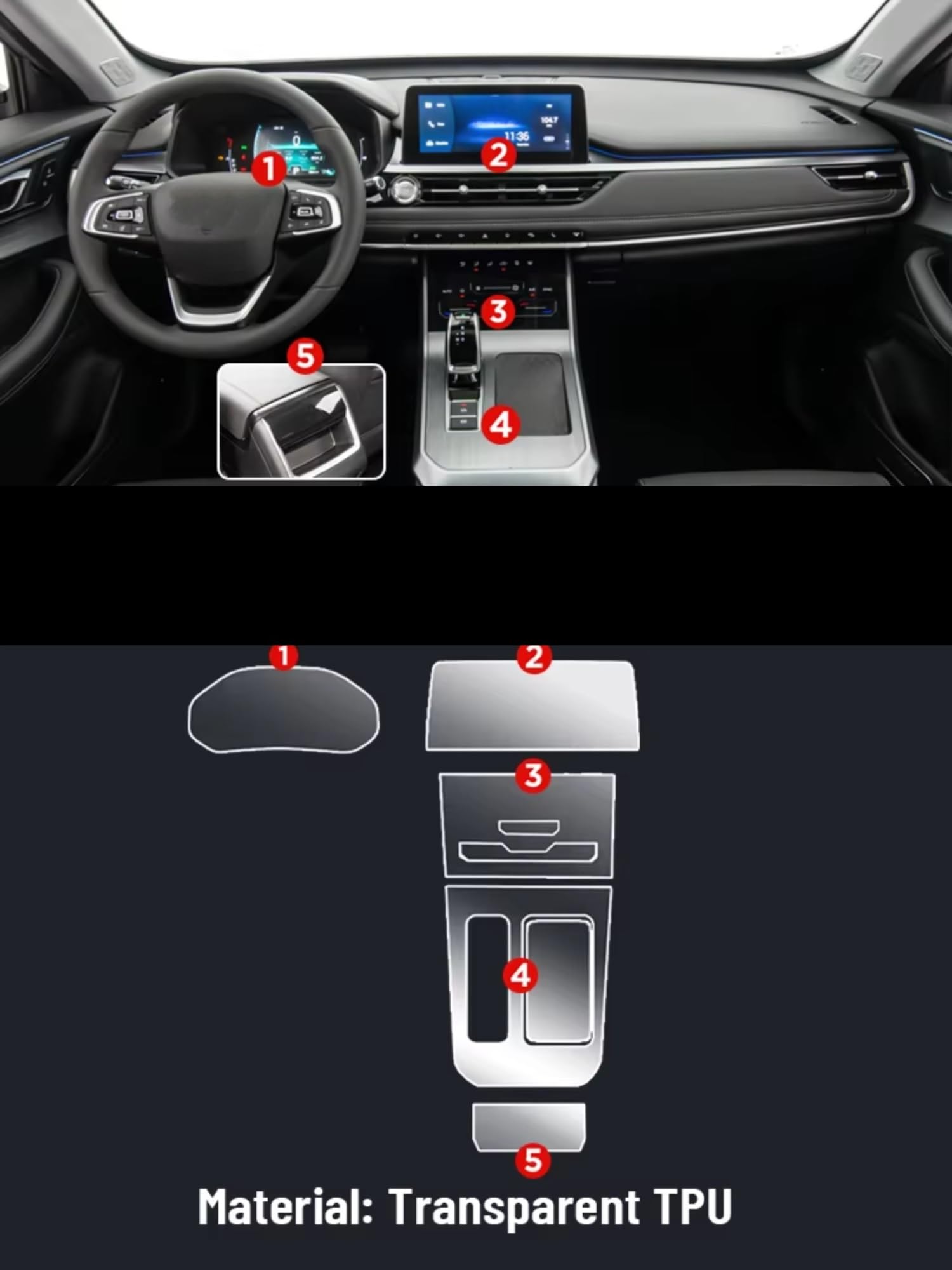 Kompatibel Mit Chery Für Tiggo 4 Für Pro 2022–2024, Auto-GPS-Displayschutz, Kratzfest, Innenschutzfolie, HD, Klar Schutzfolie Auto Navi