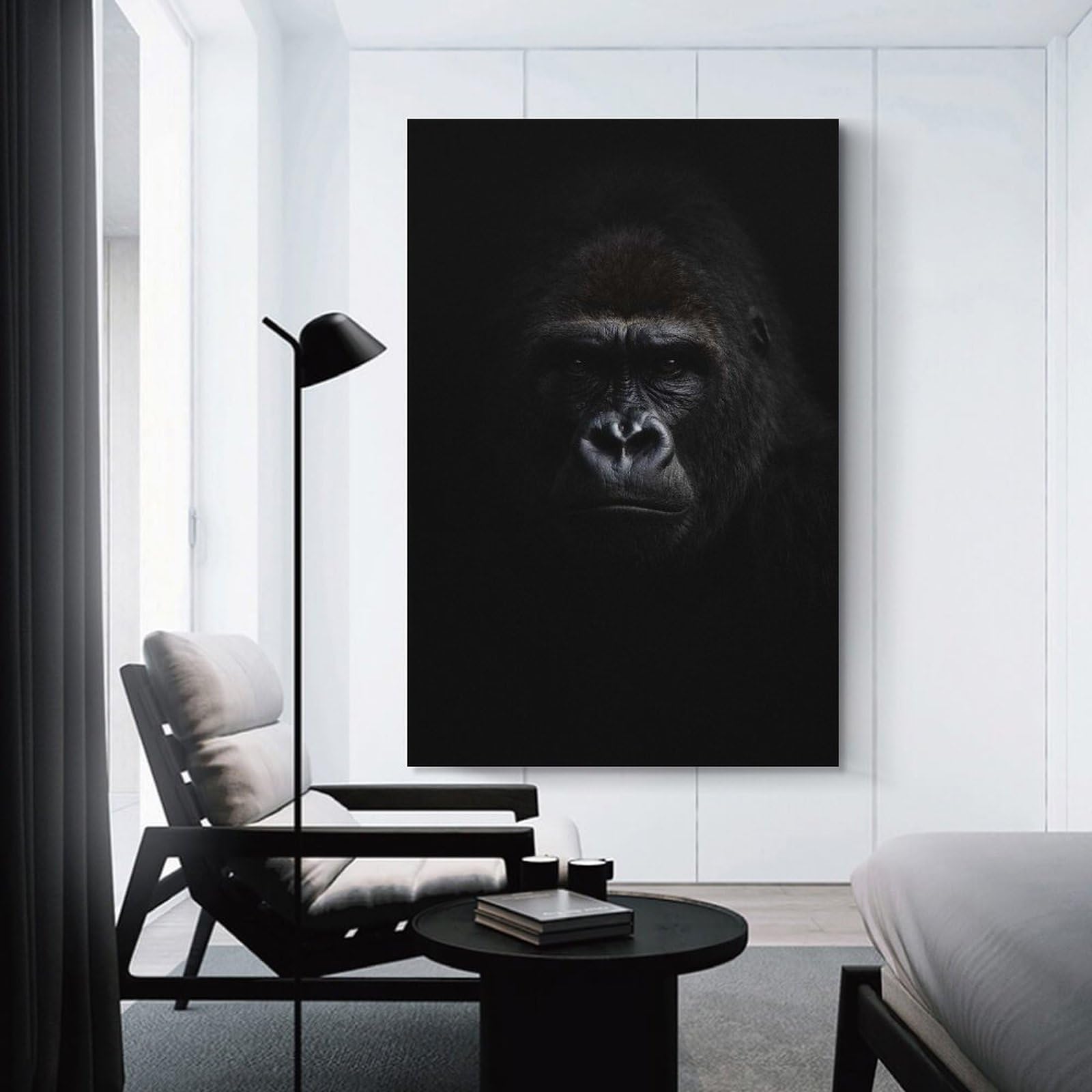Home Decor Wall Art Close-up Portrait of A Gorilla, 20x30inch(50x75cm), for New Homes, Bedrooms Or Workspaces, Decorative Present for New Homes