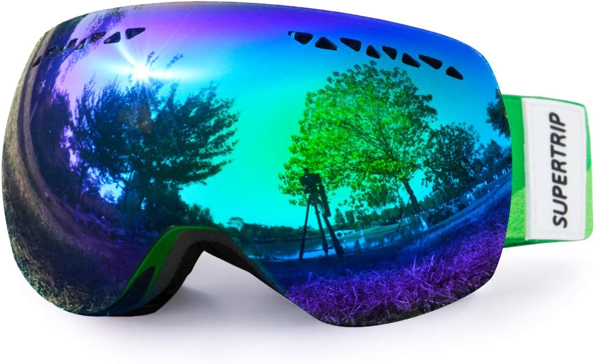 Supertrip Ski Goggles Over Glasses UV400 Antifog Skiing/Snowboard