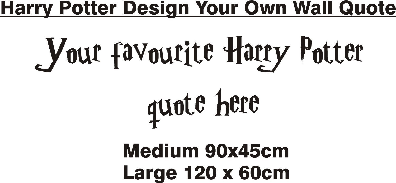 Intercoat HARRY POTTER DESIGN YOUR OWN QUOTE WALL ART STICKER.2 SIZES. FILM CHILDRENS (GOLD, LARGE 120x60CM)