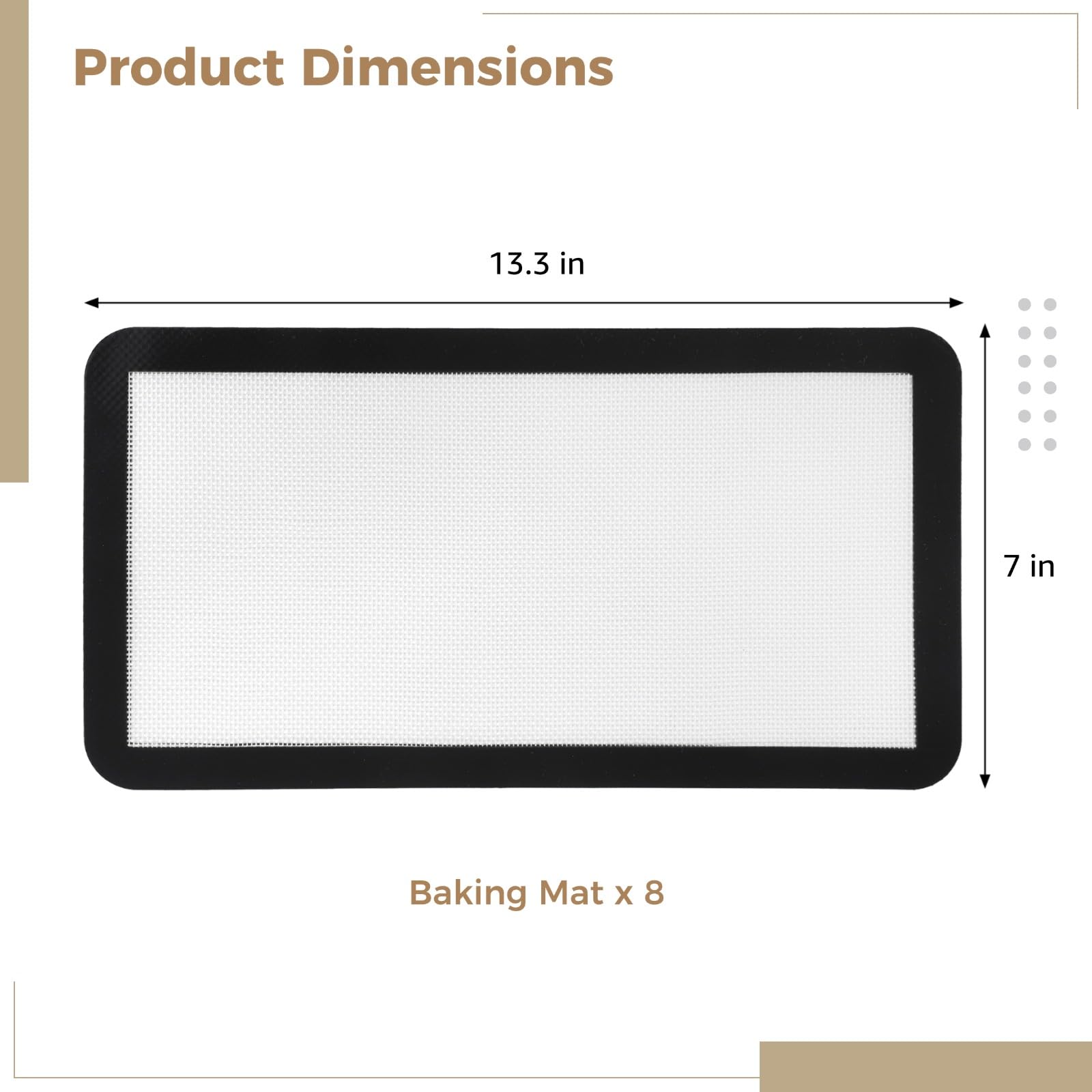 8 Stk. Antihaft Backmatten aus Silikon, für Heißluftfritteuse und Gefriertrockner, für hohe Temperaturen, vielseitige Backeinlagen 13,3 x 7 Zoll, zum Backen, Rösten und Grillen