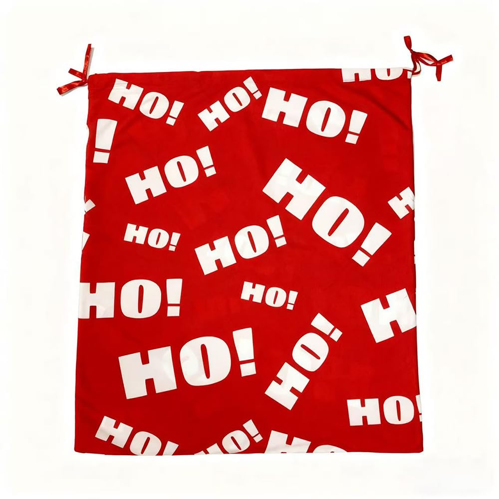 Home-X Bolsa de Papá Noel con diseño impreso HO HO HO