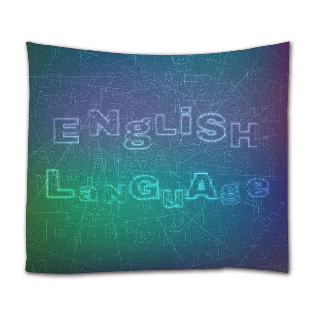 A.Monamour Pattern With Letters Alphabet Background Design For English Language Learning Abstract Background Boho Hippie Mandala Wall Hanging Tapestry Wall Mural Art Decors Fabric Tablecloth 130x153cm