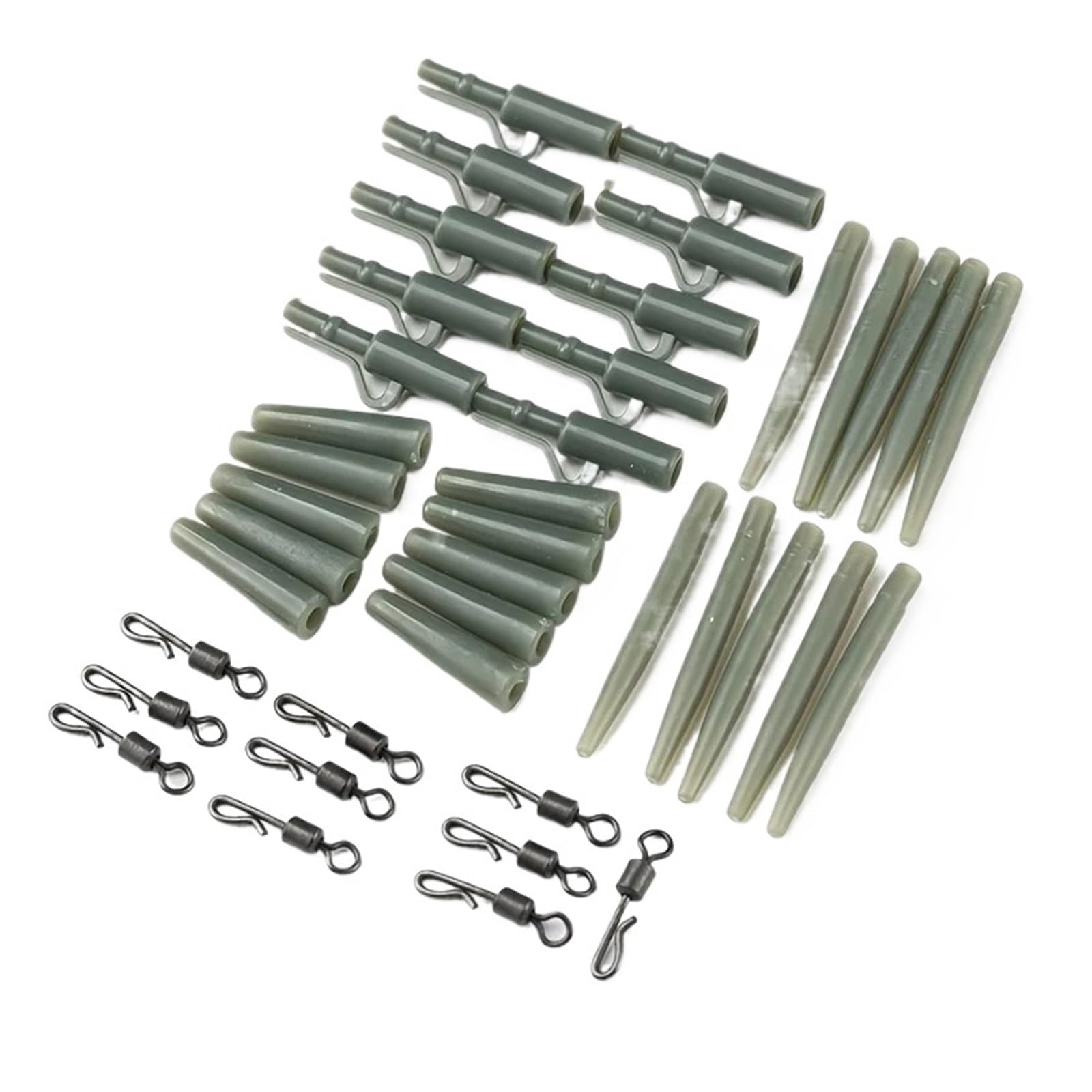 Générique Kit de Plate-Forme pêche à la Carpe européenne, 40 pièces, Manchons Anti-emmêlement, Accessoires pivotants