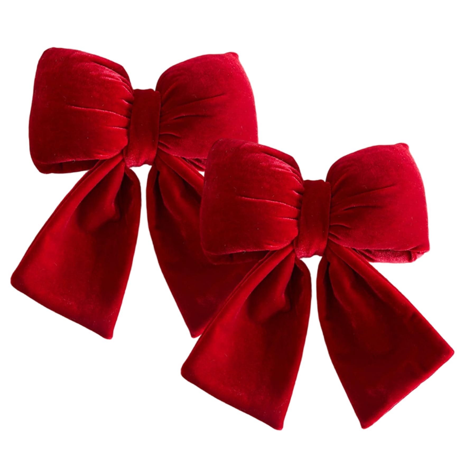Gcroet Lot de 2 nœuds en Velours pour Sapin de Noël - Bordeaux - Cimier d'arbre pour Noël, Mariage, fête d'anniversaire, couronnes, Manteau, Porte 'entrée, Porche - 37, 1 x 27, 9 cm.