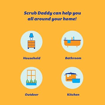 Scrub Daddy Essentials Complete Bundle with Scrub Mommy, Pack of 5 | Scour Daddy, Sponge & Eraser Smiley Face Sponges for Cleaning & Washing Up, Multipack Kitchen Non Scratch Scourers