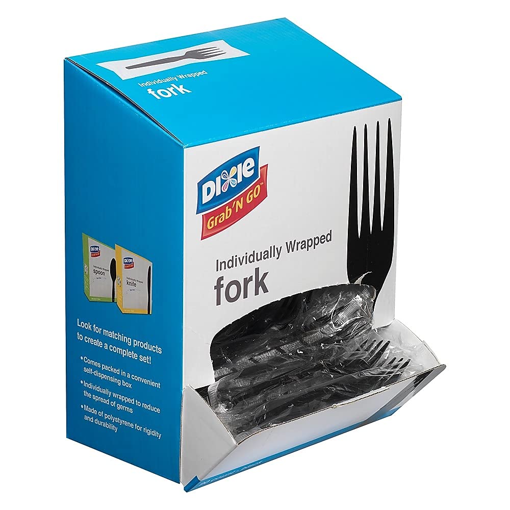 Amazon.com: Dixie FM5W540PK Grab'N Go Wrapped Cutlery, Forks