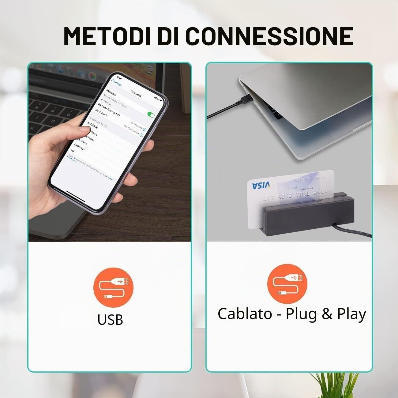 MSR100 Lettore di carte a banda magnetica USB, Lettore macchina POS per tessere, programmabili e integrazione con varie Localizzatori GPS, Nero