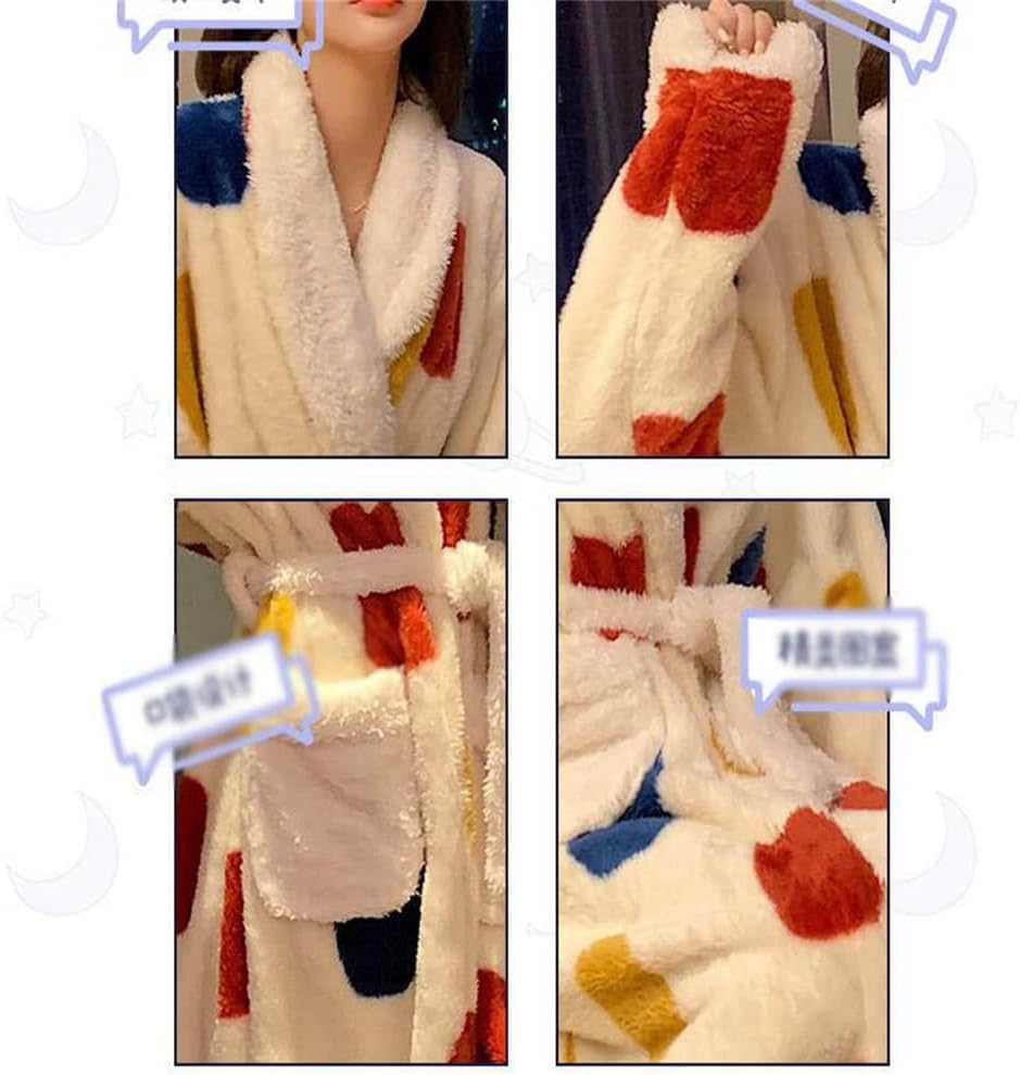 Coral Velvet Pajamas Women's Winter Flannel Warm Princess Long Sweet Bathrobe Spring And Autumn Pajamas