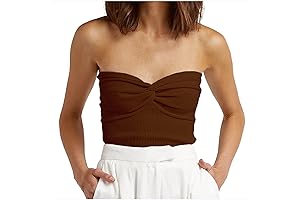 Cafe Brown Tube Top Strapless Corset Crop