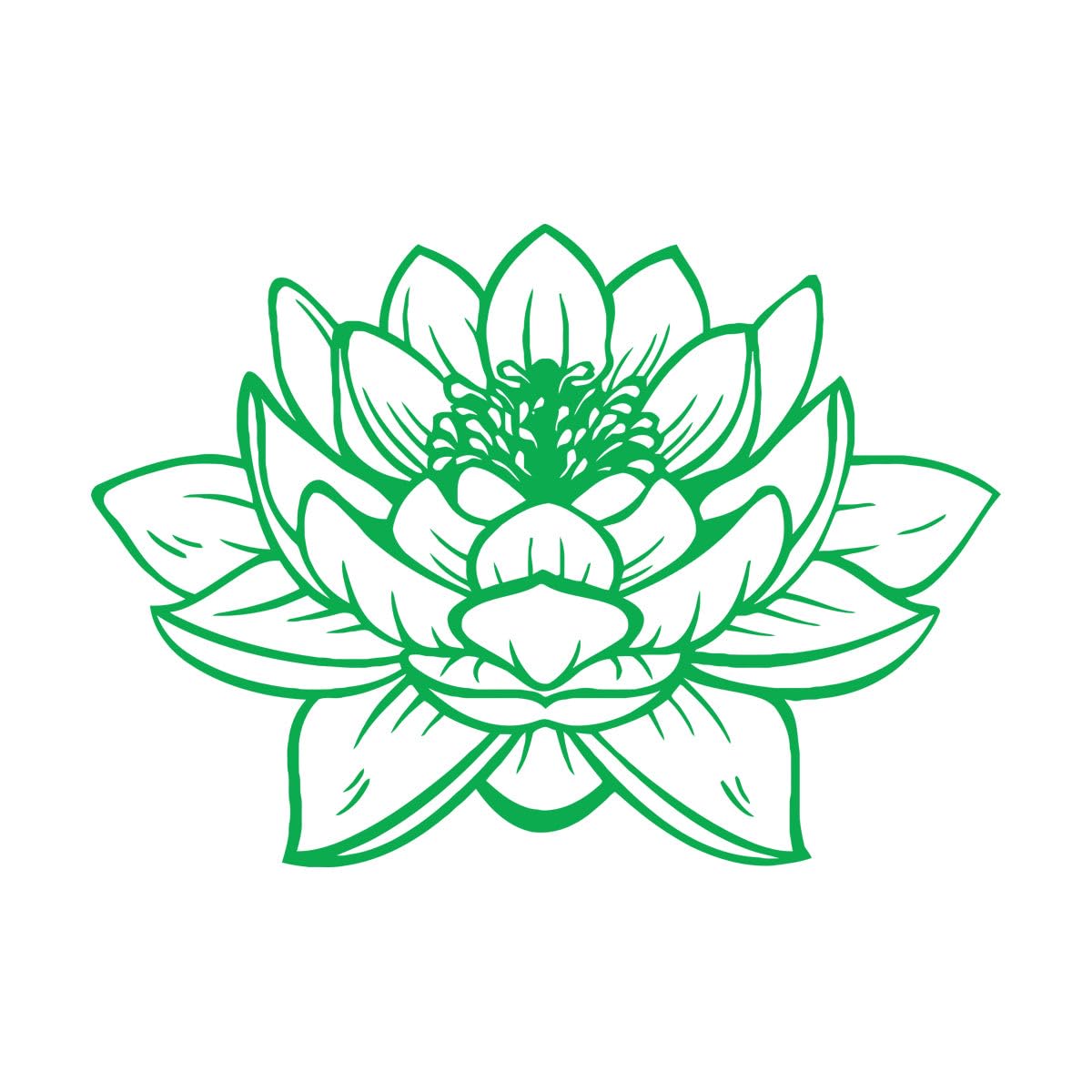 Lotus Flower Buddha Yoga Studio Meditation Wall Decals PVC 32x49.7cm Can Modify and add Information Small Green