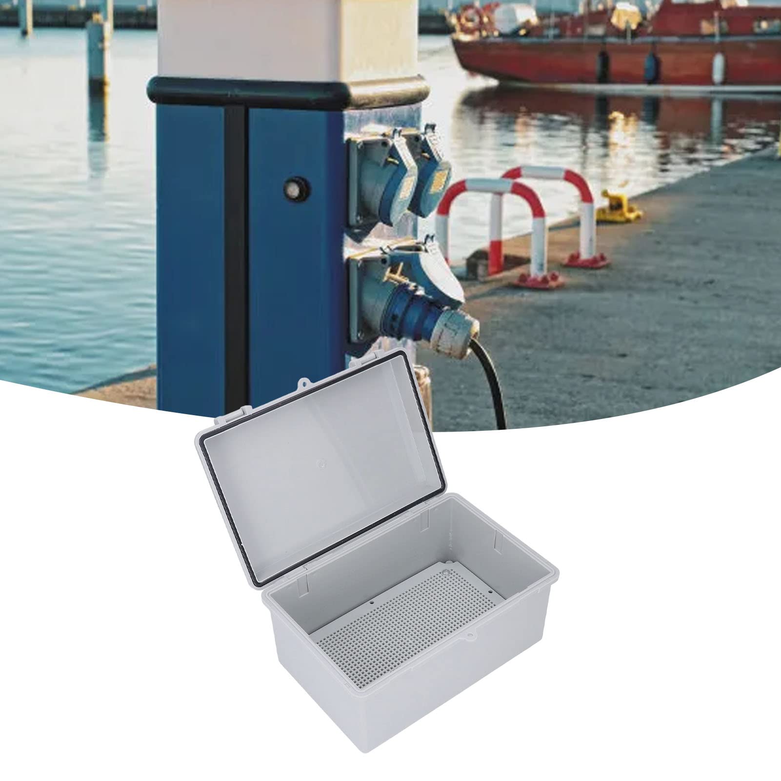 Scatola di Giunzione con Coperchio Incernierato Trasparente, Custodia di Alimentazione Impermeabile IP67 - Chiusura in Acciaio Inossidabile - 290×190×140mm - Scatola Resistente alle Intemperie