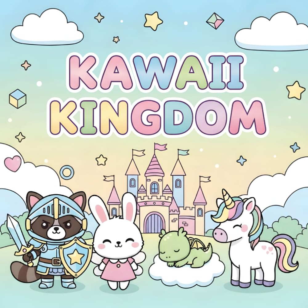 Kawaii Kingdom: A Cute Animal Fantasy Coloring Book with Chibi Dragons, Unicorns & Knight Friends