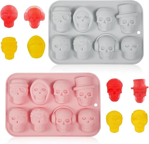 Miniatura 1 de 2 moldes para dulces de Halloween, molde de silicona para dulces de chocolate de Halloween, molde de silicona para calavera, moldes para hornear,