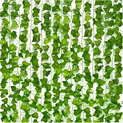 15 Metros Trepadeira Artificial Hera Corrente Folhagens Pendente Pacote Realista (6 Tiras)