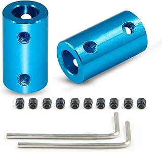 2 PCS Bore Rigid Coupling Set,Motor Coupler Connector,Aluminum Alloy Stepper,8mm Shaft Coupler Connector,Flexible Shaft Coupling(Light Blue)