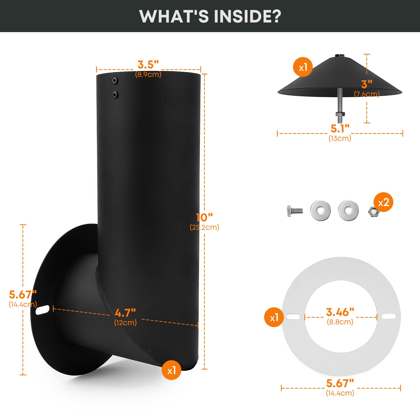 Stanbroil Pellet Grill Smoke Stack Compatible with Pit Boss, Traeger, Camp Chef and Other Pellet Smokers, Black