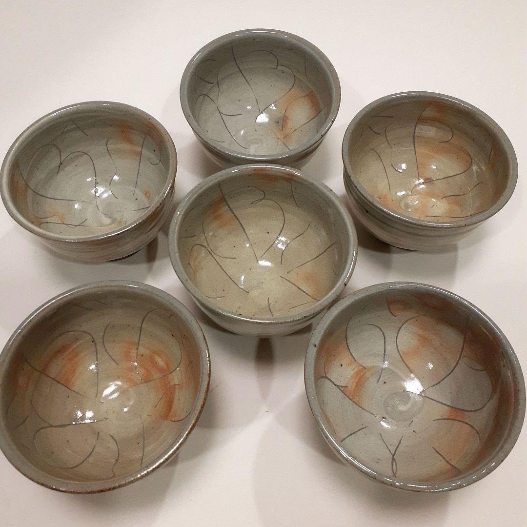 Amazon.co.jp: 椿窯 五島哲 草文 湯呑み 6個 : ホーム＆キッチン