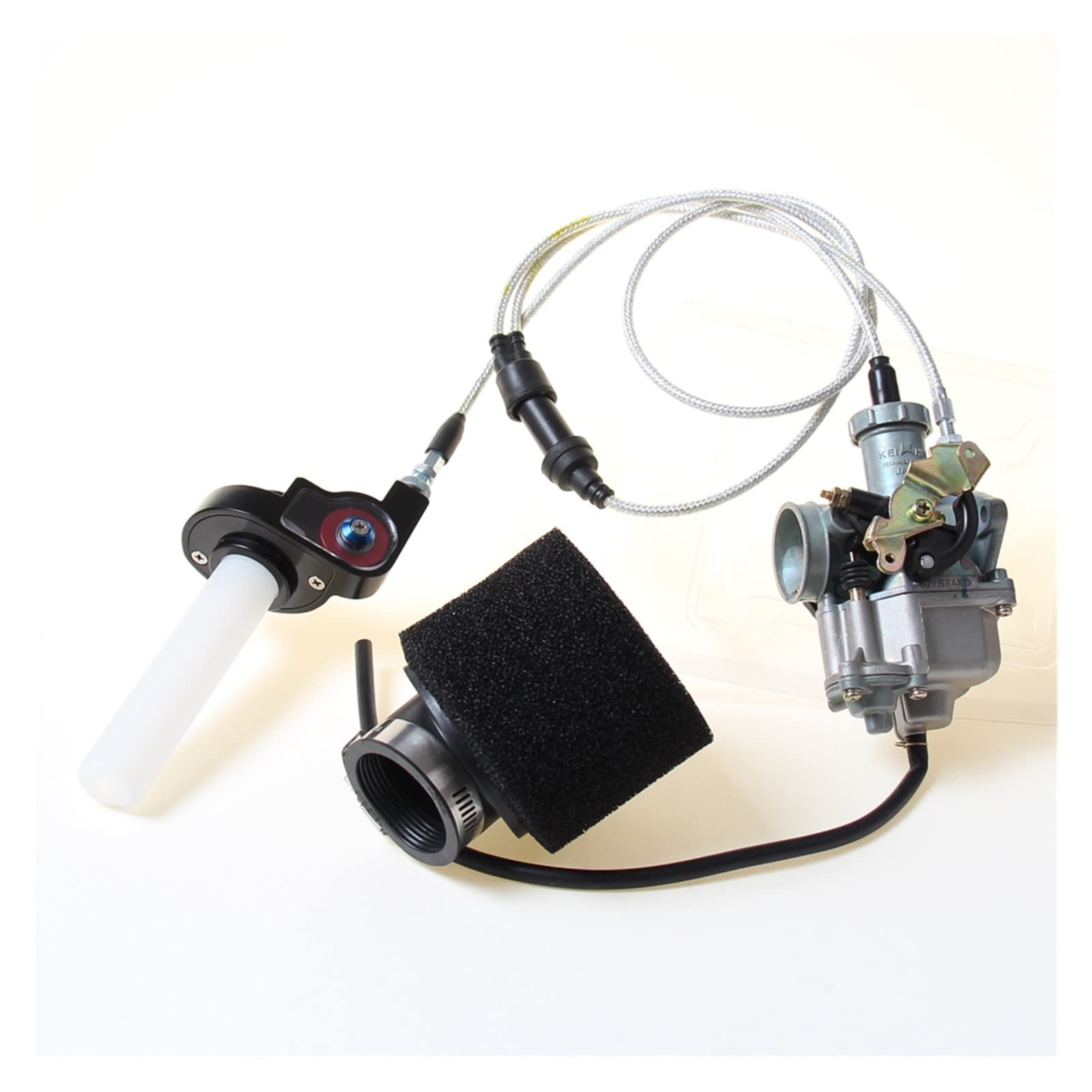Montaje Carburador Carburador De Motocicleta PZ 27 Con Bomba De Aceleración Cables Duales Y Mango ATV Quad Carb Para 125 150 200 250 300cc Conjunto Carburador