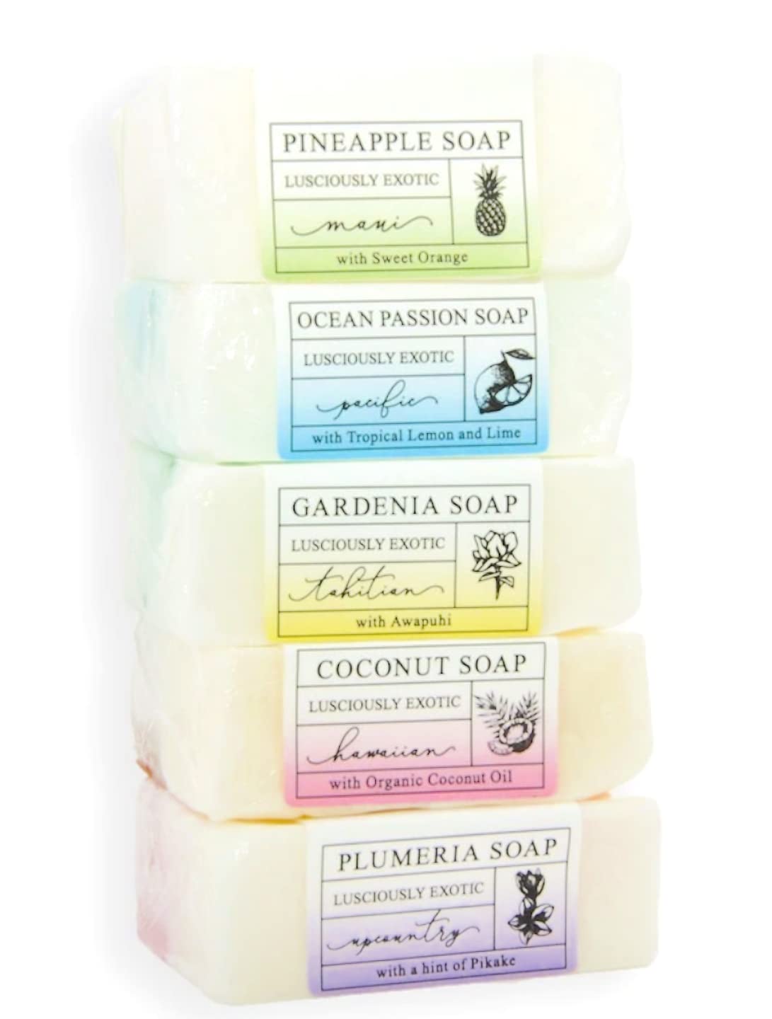 Maui Organics Hawaiian Bath and Body Confetti Soap (Five Mini Bar Pampering Set)